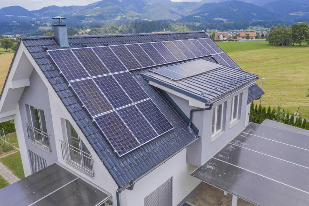 solar panels at roof